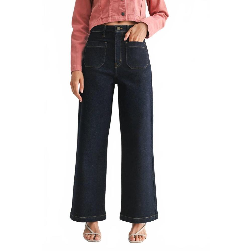 NEW JUST BLACK DENIM patch pocket wide leg sup in sup